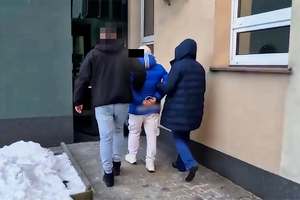 policjanci prowadzą osobę